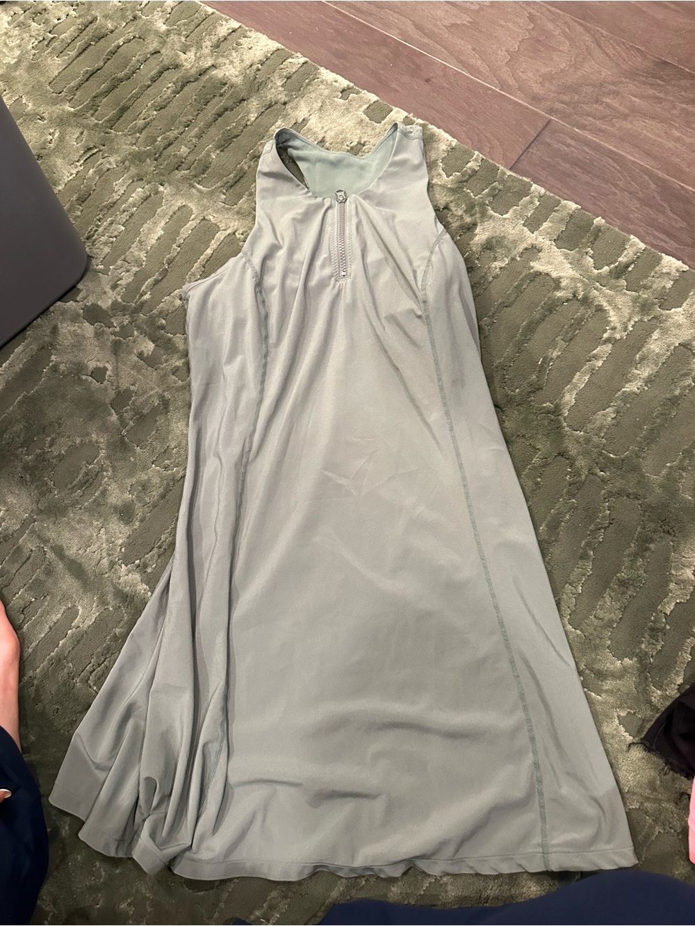 Zella Light Sage Exercise Dress with Front Zip